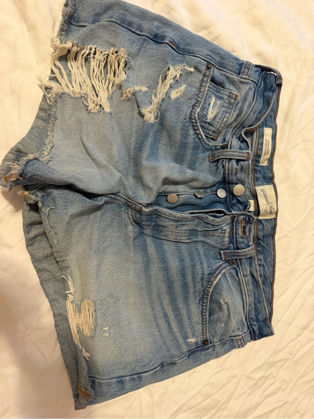 Universal Thread Light Blue Distressed High-Rise Jean Shorts